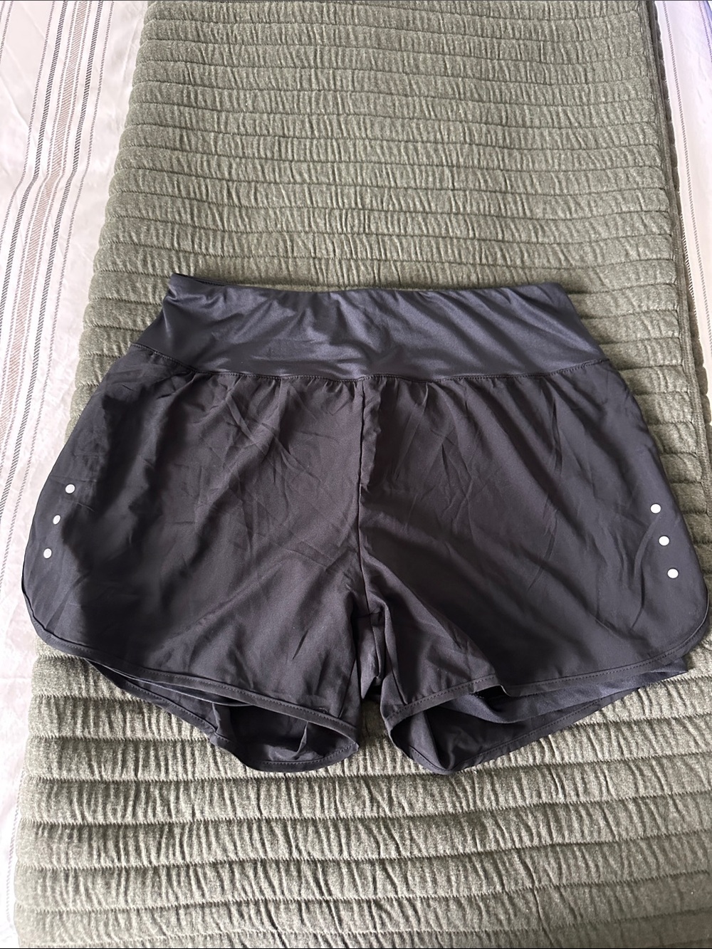Black Women's Athletic Running Shorts - High-Waist Breathable Design